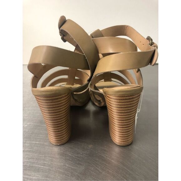 American Eagle Women’s Tan Open Toe Strappy Heels with Buckle Size 8.5 NWT - Picture 2 of 10